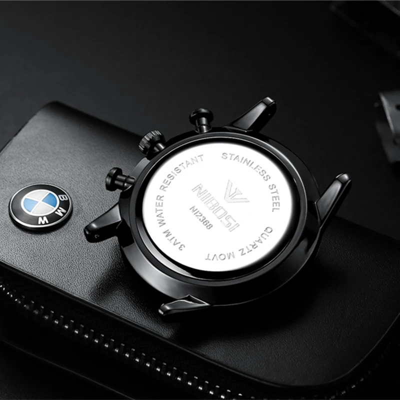 NIBOSI Fashion Mens Watches Top Brand Luxury Quartz Watches Men Chronograph Waterproof  Wristwatch Steel Male Clock Reloj Hombre view 2