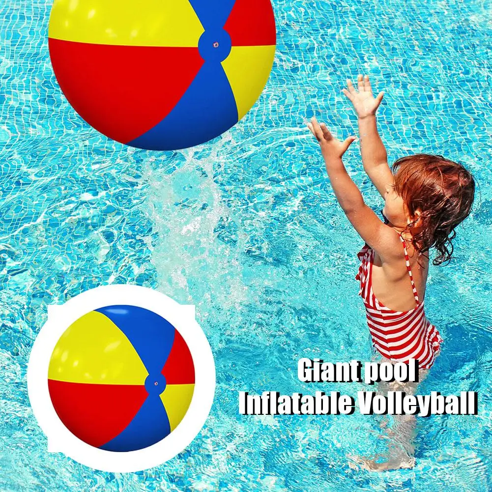 

Giant Pool Inflatable Volleyball 100cm Colorful Volleyball Water Balloons Beach Ball For Kids Adult Pool Playing Outdoor Ba M7H2