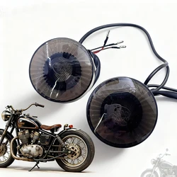 For Yamaha Kawasaki Harley Ducati 12V Universal Motorcycle LED Tail Brake Warning Light ATV UTV Dirt Bike Round Running Lamp