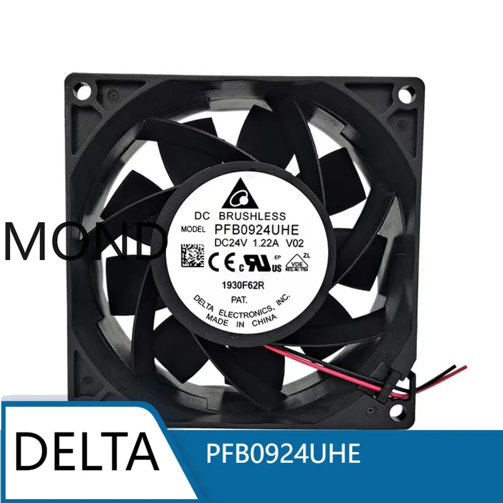 New Delta PFB0924UHE 9038 24V Cooling Fan 1.22A High Airflow 9cm Fan