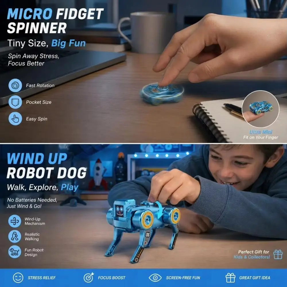 360° Rotating Robot Dog Fidget Gyro Deformation Design Antistress Transforming Robot Dog Fidget Toy Sensory Creative Deformed