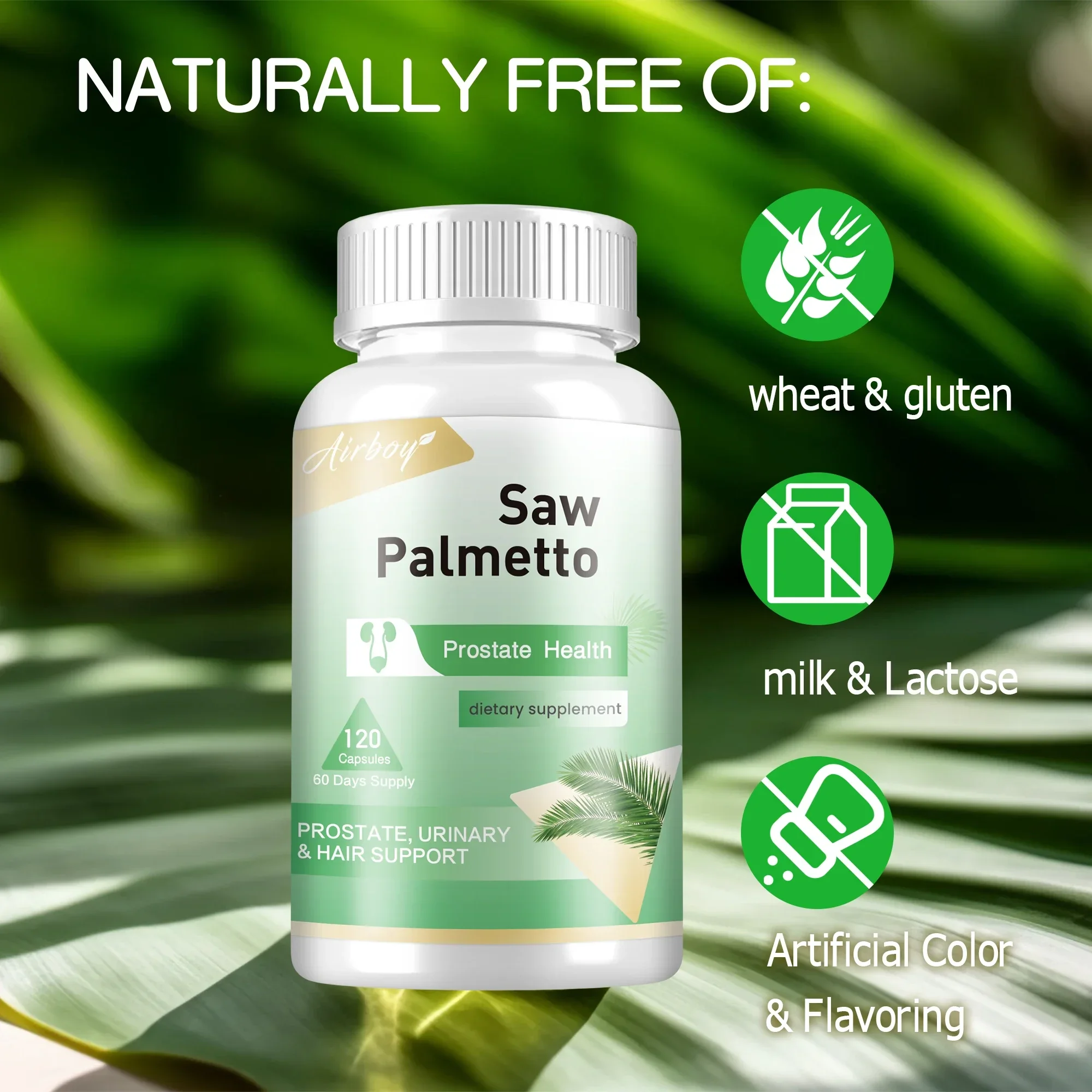 Saw Palmetto - Promote Prostate Health,Reduce Baldness and Thinning Hair, Urinary System Health, Antioxidant