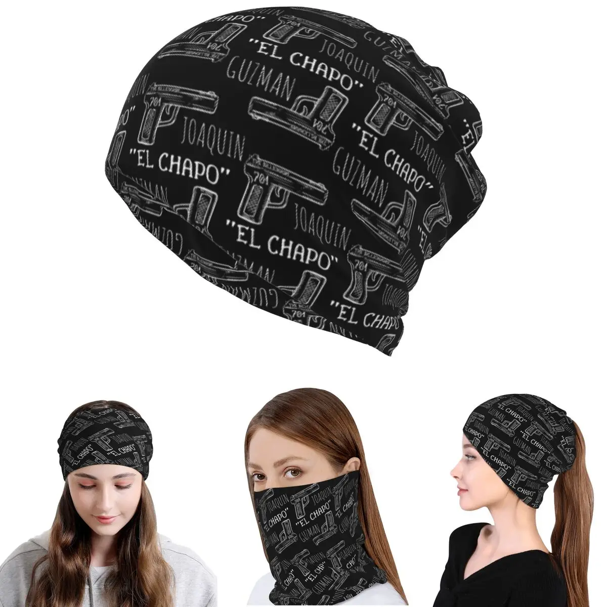 

Joaquin El Chapo Guzman Narcos Crime TV Pablo Escobar Bandana Neck Gaiter Mask Scarf Warm Cycling Scarf Beanies Hat Windproof