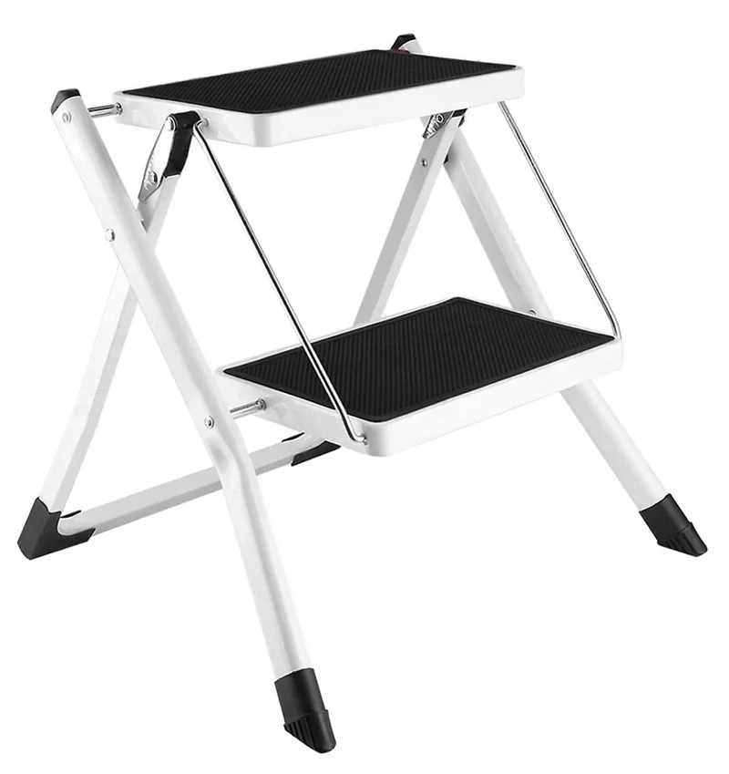 Really Strong, Every Home Needs Non-Slip Thickened Metal Two-Step Ladder Steps Step-By-Step Folding Ladder