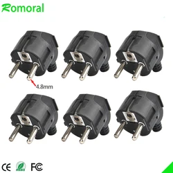 EU 16A Plug  French Korea 4.8mm Pin DIY Rewireable Plug