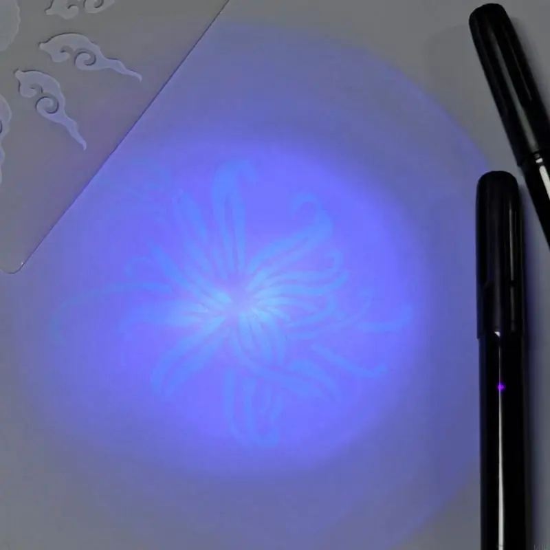 2Pcs Invisible Inks Pen with LED Keychain Flashlight for Secret Note K1KF