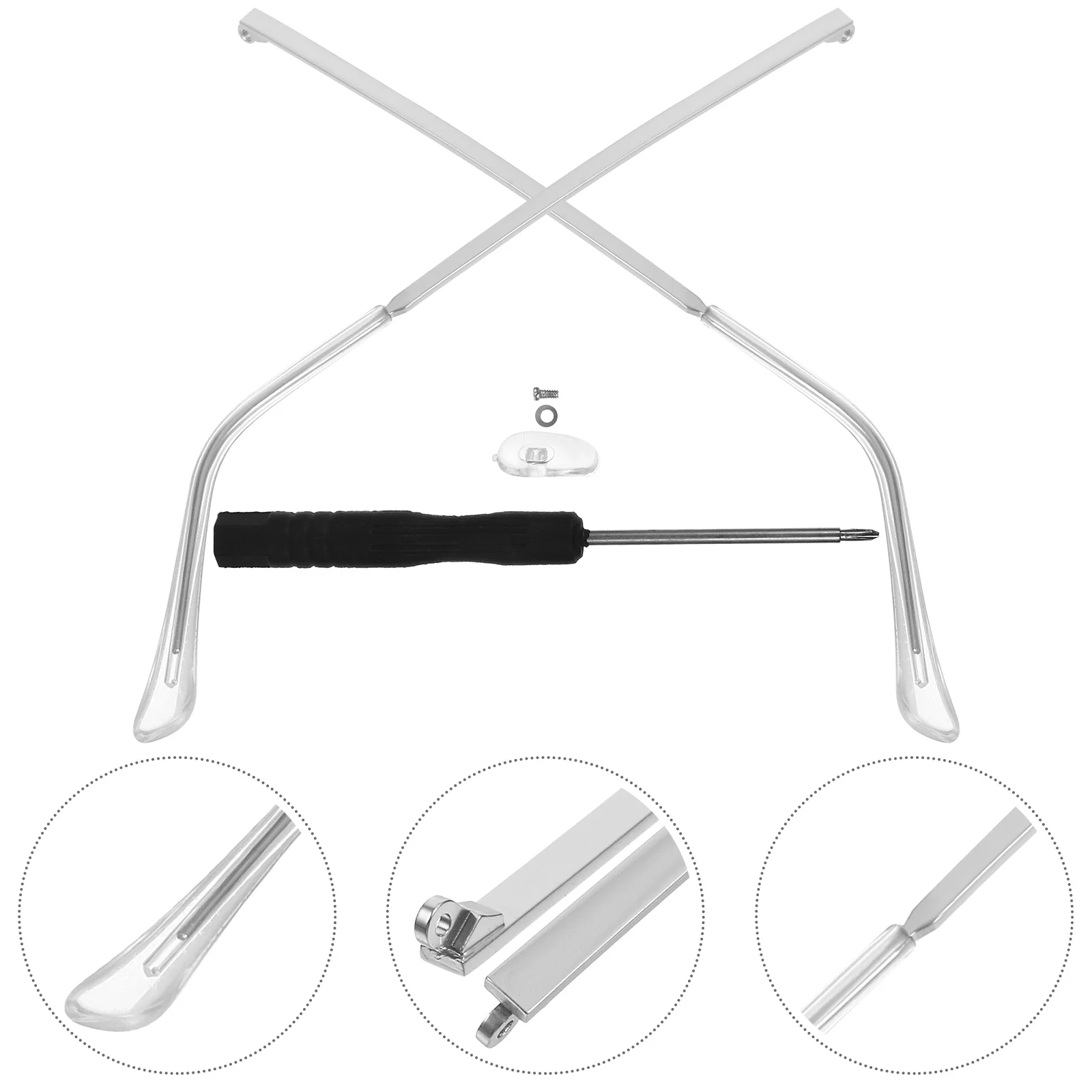 

1 Pair Glasses Replacement Temples Metal Eyeglasses Arm Legs Sunglasses Temple Replacement Durable Wear Resistant Easy Install