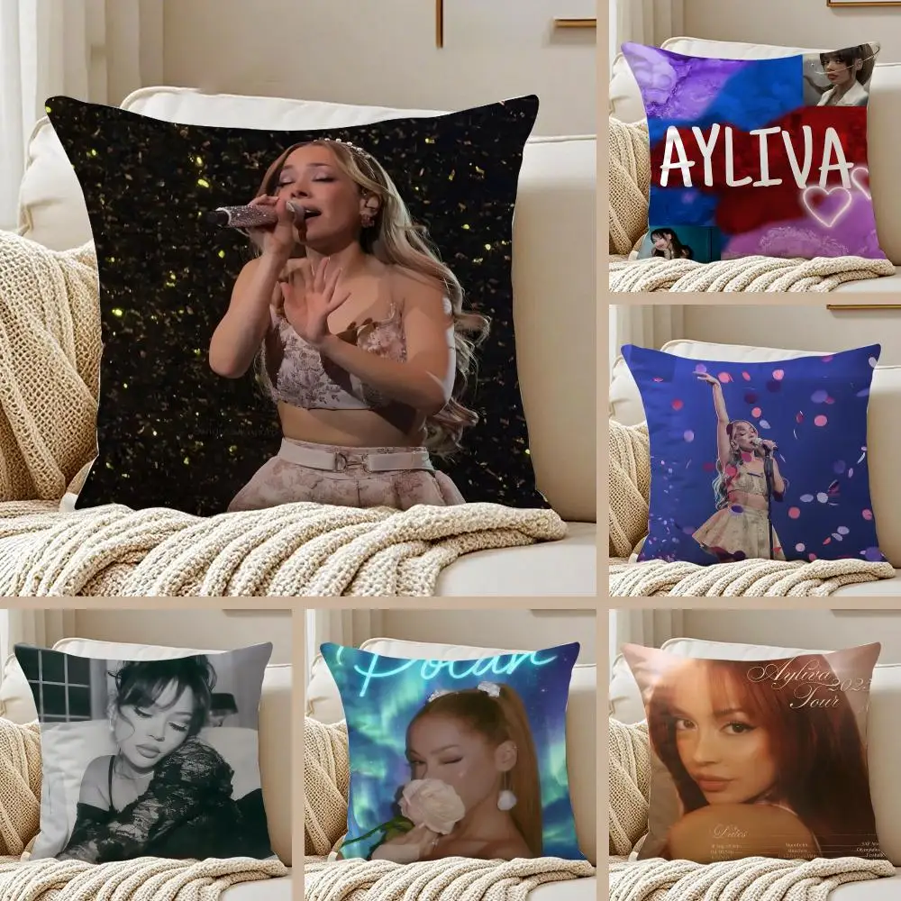 Portrait Artist A-Ayliva Elif Akar Cushion Cover Pillowcase Anti-dustmite Invisible Zipper Short Plush Sofa Cushion