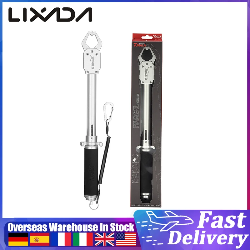 

LIXADA BL-079 Aluminum Alloy Fish Lip Gripper with Scale Fish Holder with Lanyard Fish Lip Grip Tool