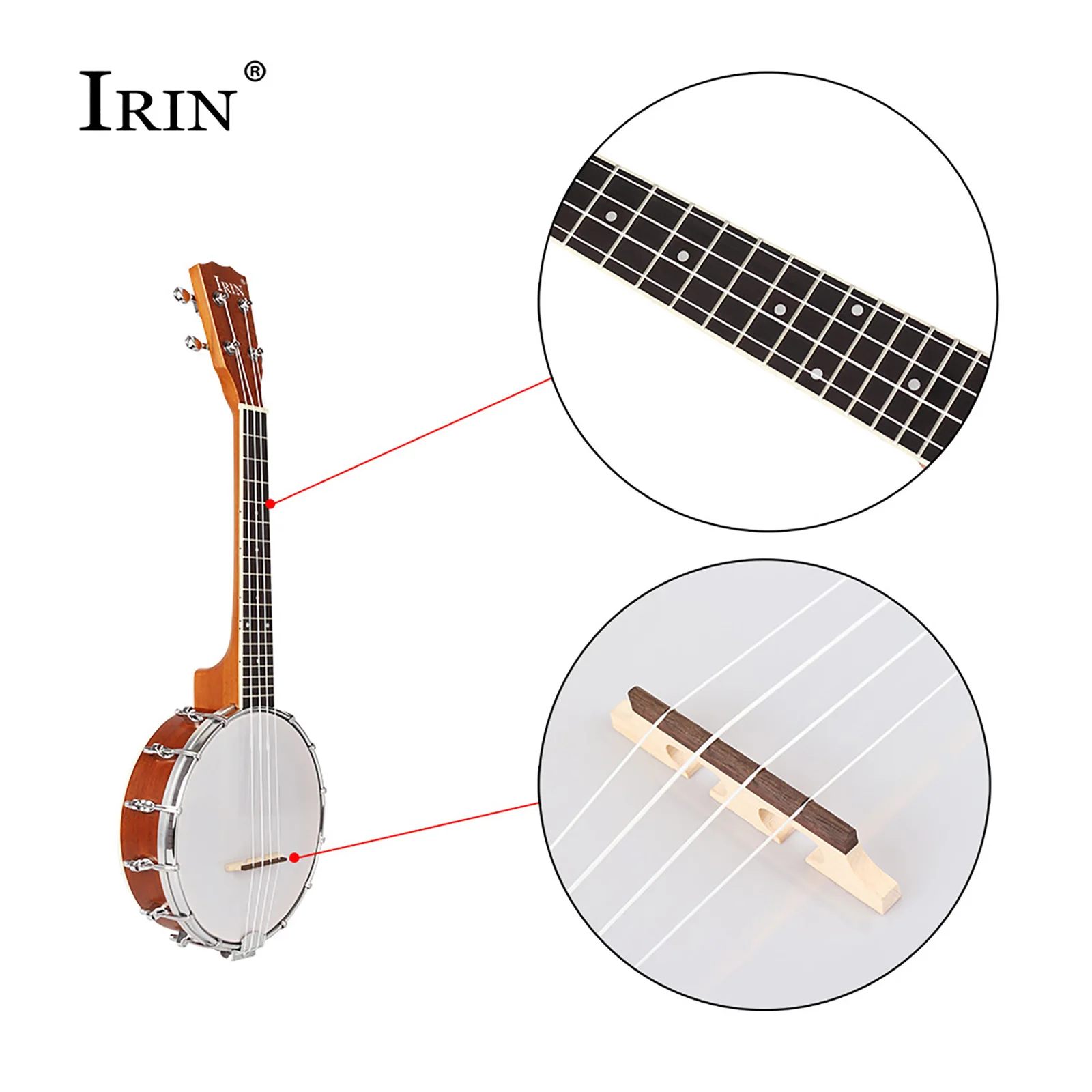 IRIN Banjo Rosewood Sabili أربعة أوتار بانجو ممتازة صغيرة من الدرجة المهنية أداة التقطت مناسبة للاستخدام الممارسي