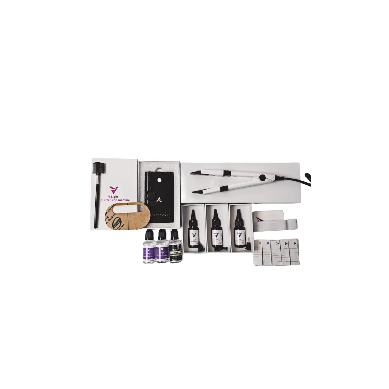 V optical transceiver set. Professional hairdressing and hair extension tools