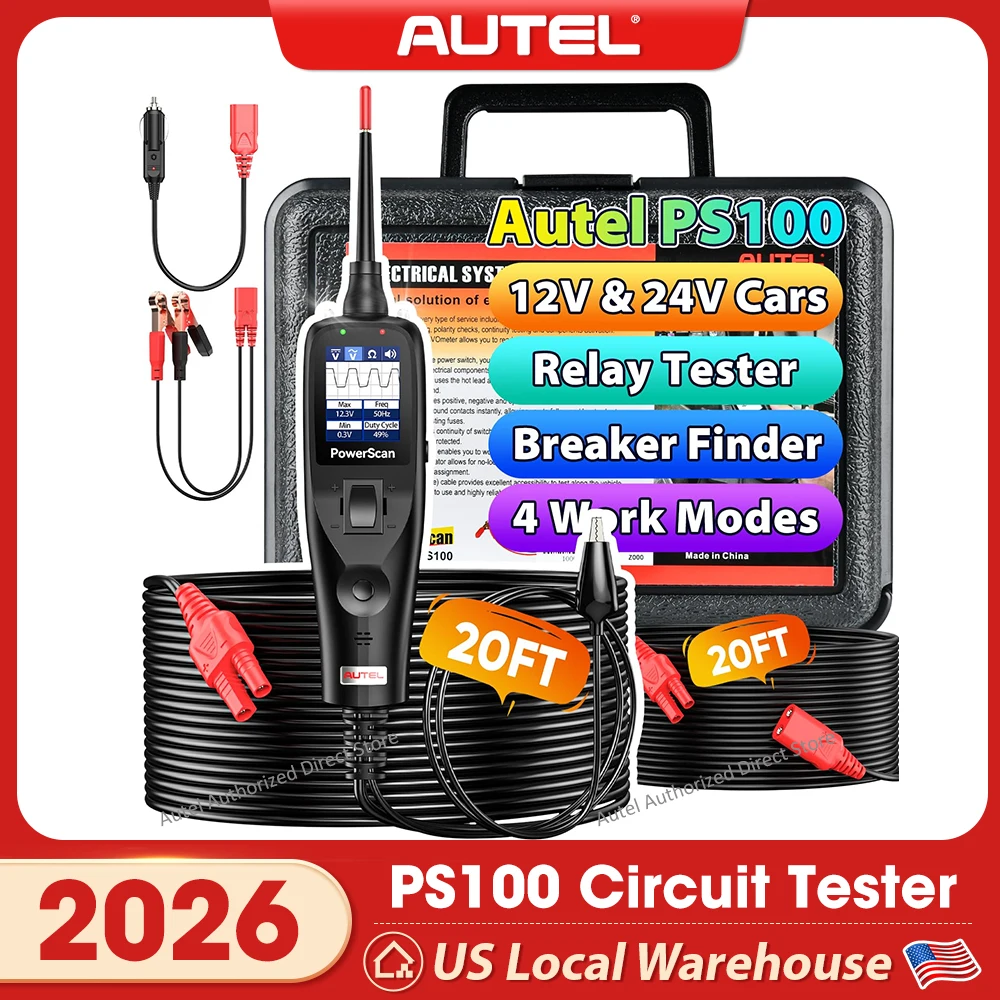 

Autel PowerScan PS100 Power Circuit Probe Kit, Advanced Electrical Wire Tracer Circuit Relay Tester, Breaker Short Finder Tools