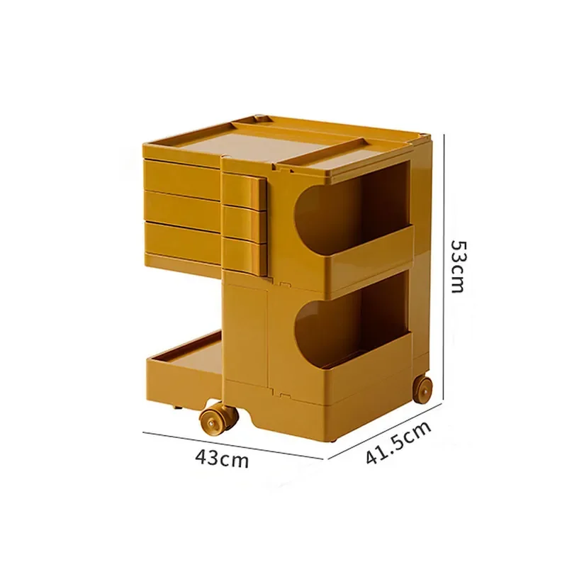 Rotating Movable Bobby Cabinet for Multifunctional Modern Simple Pulley Multi-Layer Sundries Storage Cabinet Living Room Rack