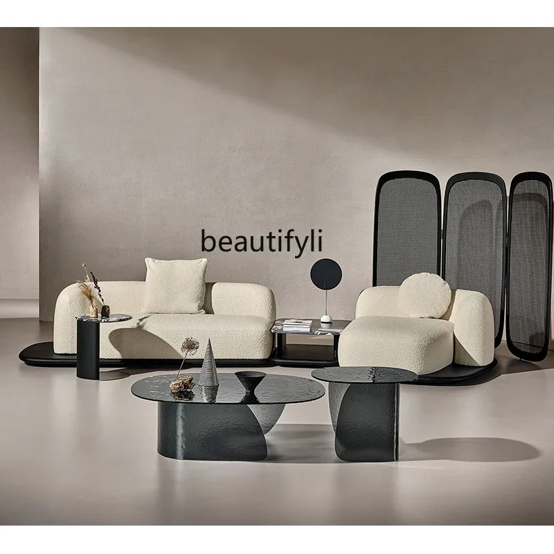 Art wabi-sabi wind medieval size special-shaped personality creative glass craft color coffee table