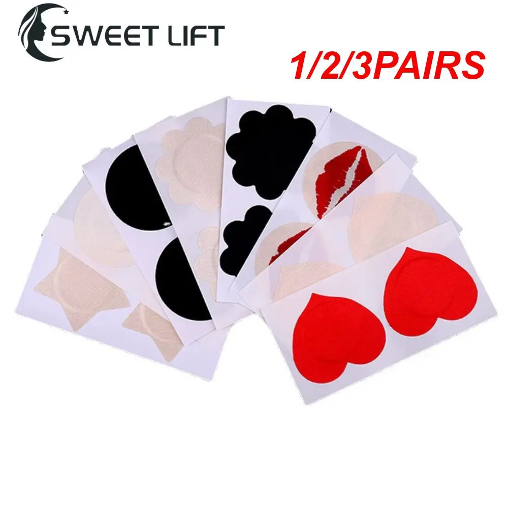 1/2/3PAIRS Chest Lifting Stickers Disposable Flower Shape Chest Pad Adhesive Pads Nipple Stickers Invisible 5pairs Chest Patch