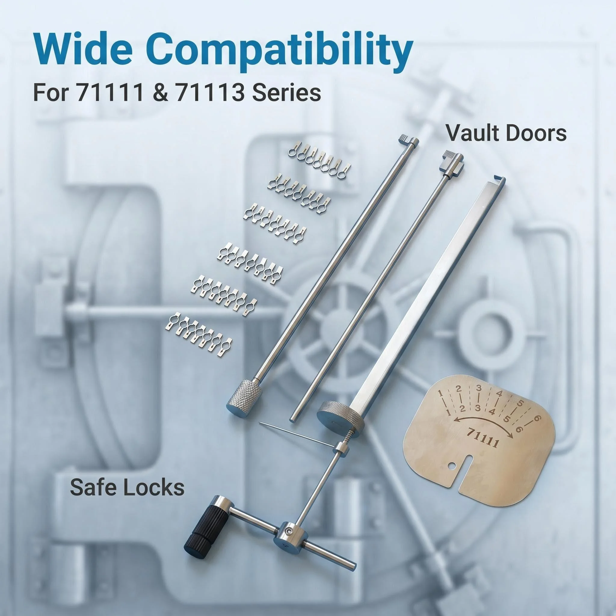 JMCKJ Professional Locksmith Tooth Reading Tool Kit for 71111 71113 series safe locks Vault Door Locks Repair Parts