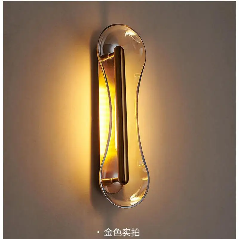 Modern Novelty Dumbbell-Shaped LED Wall Lamp Stained Glass Bedside Lighting for Hotel Bedroom Corridor Energy Efficient sconce