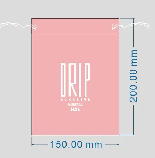300pcs 15x20cm Pink Polyester Bags Screen Printed With White Logo Customized Logo