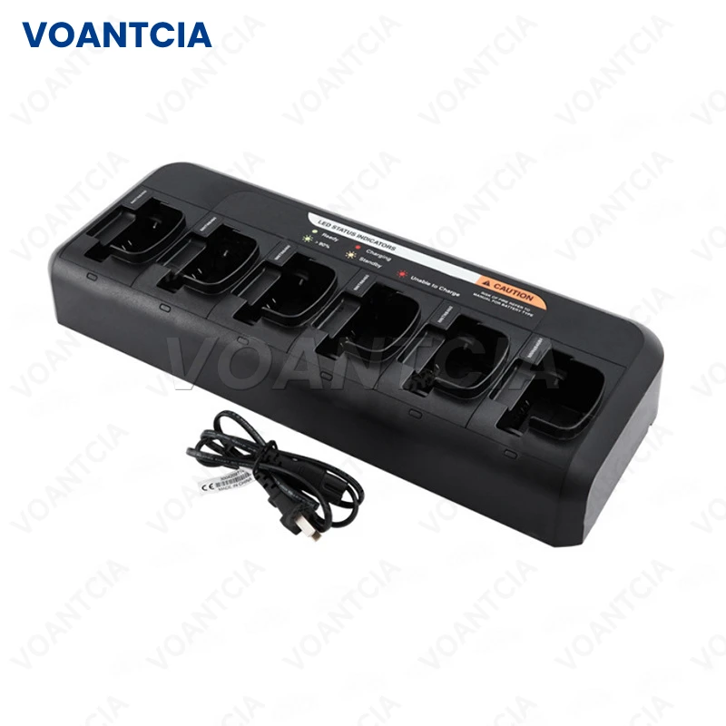 

Battery Charger 6 Unit Rapid Charger Six Way Multi Charger For Motorola Walkie Talkie