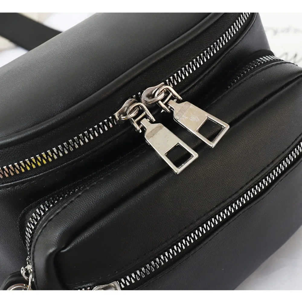 Women Shoulder Crossbody Bags PU Chest Bag Waterproof Pocket Waist Bag Fashion Casual Chest Handbag Belly Bags