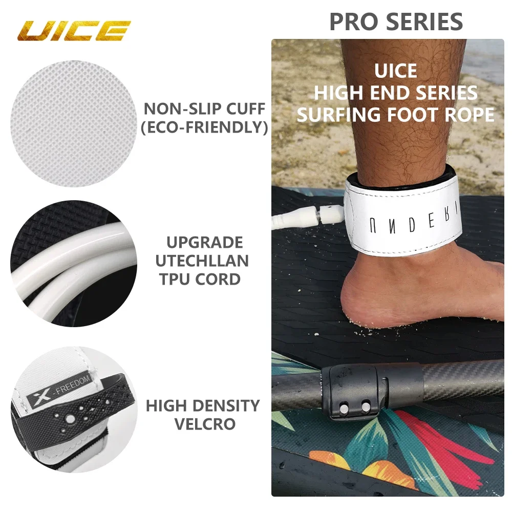 PRO SERIES Surf Leash SUP Board Rutschfeste Manschette Leichte Surfboard Leine Upgrade TPU 316L Edelstahl Drehbares Longboard Surfseil – Detail 7