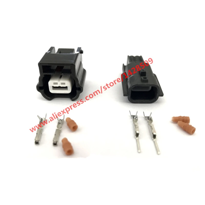 1 Pcs 2 Pin Female Male PA66 Auto Waterproof Black Electronic Housing Socket Connectors 7283-8851-30