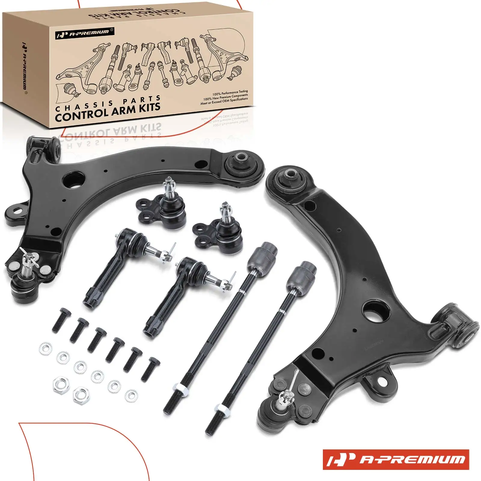 A-Premium 8x Front Control Arm Tie Rod End for Chevrolet Impala 2006-2013 Impala Limited 2014-2016 Pontiac Grand Prix 1997-2003