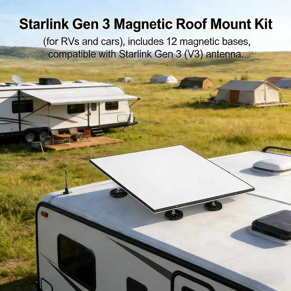 Starlink Gen 3 Strong Magnetic Roof Mount Support, 12 Magnetic Bases, for Standard 4/Std 4X/ Enterprise Dish, Car Truck RV Yacht