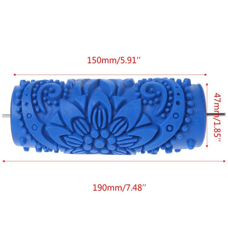 5 Inch Embossed Paint Roller Sleeve Wall Texture Stencil Brush Pattern Decor 095Y