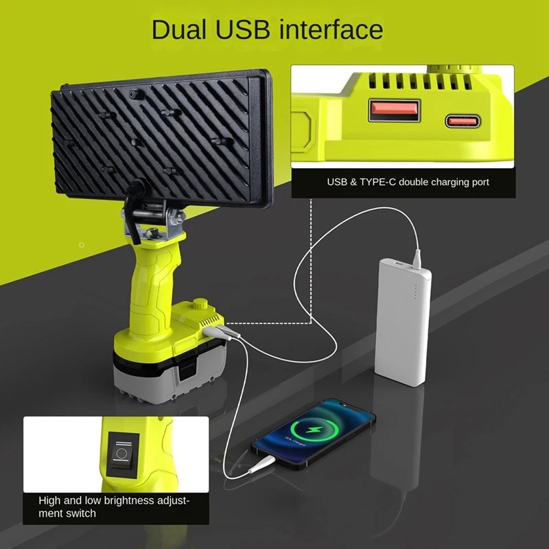 Hot Sale Car LED Alarm Work Light Flashlight Searchlight Torch Spotlight Camping Lamp For 18V Lithium Battery P108 PBP005 P117