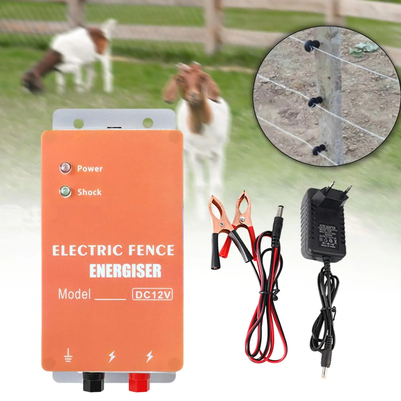 

Electric Fence Energizer Easy to Use Sturdy Controller for Poultry Farm Lawn