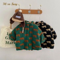 Fashion Baby Girl Boy Lamb Wool Coat Cotton Padded Inside Infant Toddler Child Fleece Jacket Warm Outwear Baby Clothes 1-7Y