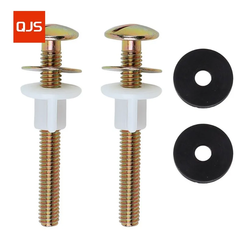 

2Pcs Toilet Seat Bolt and Screw Set, Heavy Duty Toilet Seat Hinge Bolts, Metal and Rubber Washers, Replacement Parts Universal