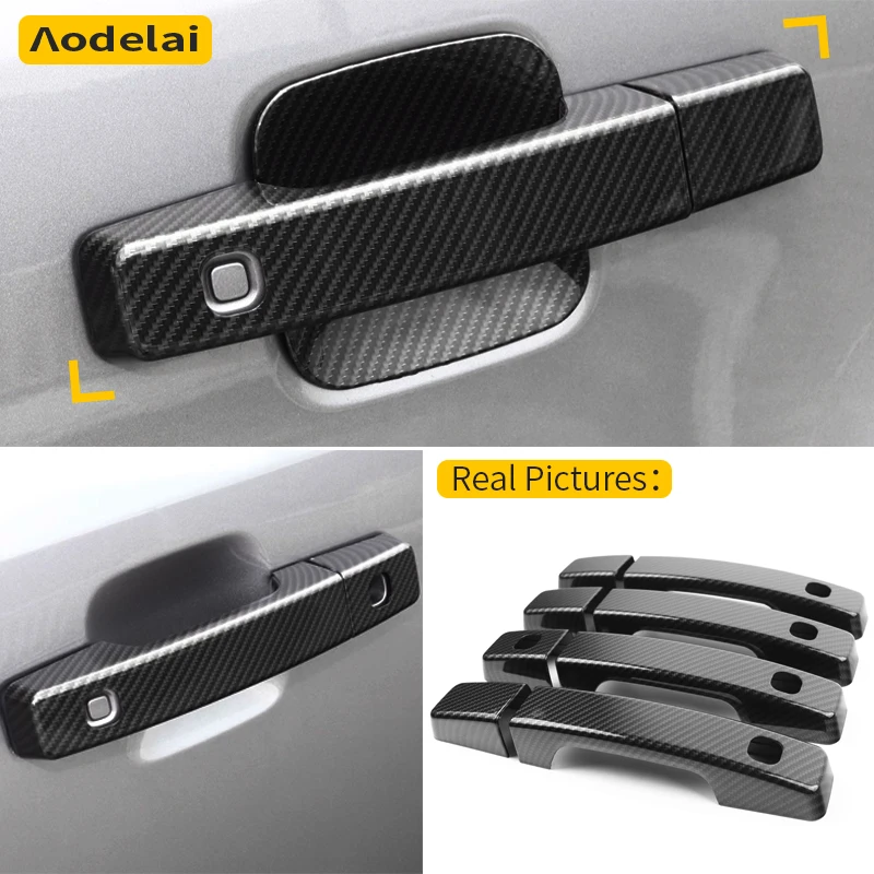 

For 20-25 Land Rover 90 110 130 Defender Glossy Black with smart key hole Exterior Door Handle Cover Trim