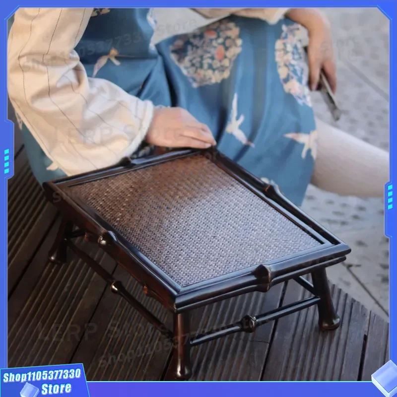 Qiongzhu Mini Bamboo Tea Set Retro Dry Brewing Tray Tatami Bay Window Table Small Portable Tea Table Natural Bamboo Products