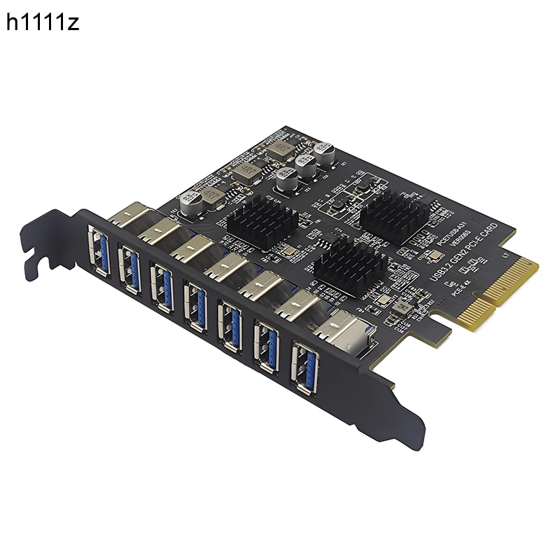 7 Port USB 3.2 GEN2 10Gb PCIE Expansion Card PCI-E PCI Express X4 to USB3.2 HUB Adapter ASM3142 Chip Add On Cards for Desktop PC