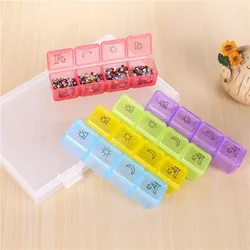28 Grids Pillbox Storage Box for Pills Portable Weekly 7 Days Medication Case Pill Container Organizer Plastic Box