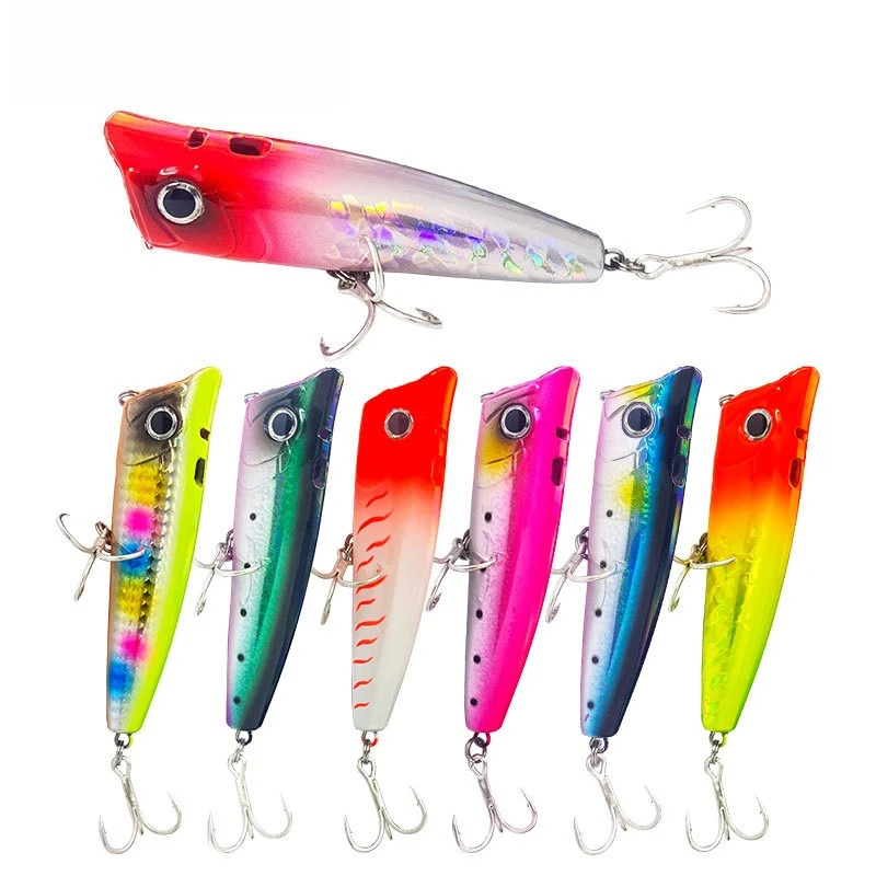 

2pcs 95mm 24g New Big Topwater Popper Fishing Lure Bubble Artificial Hard Baits High Fishing Tackle Bass Tuna Lure