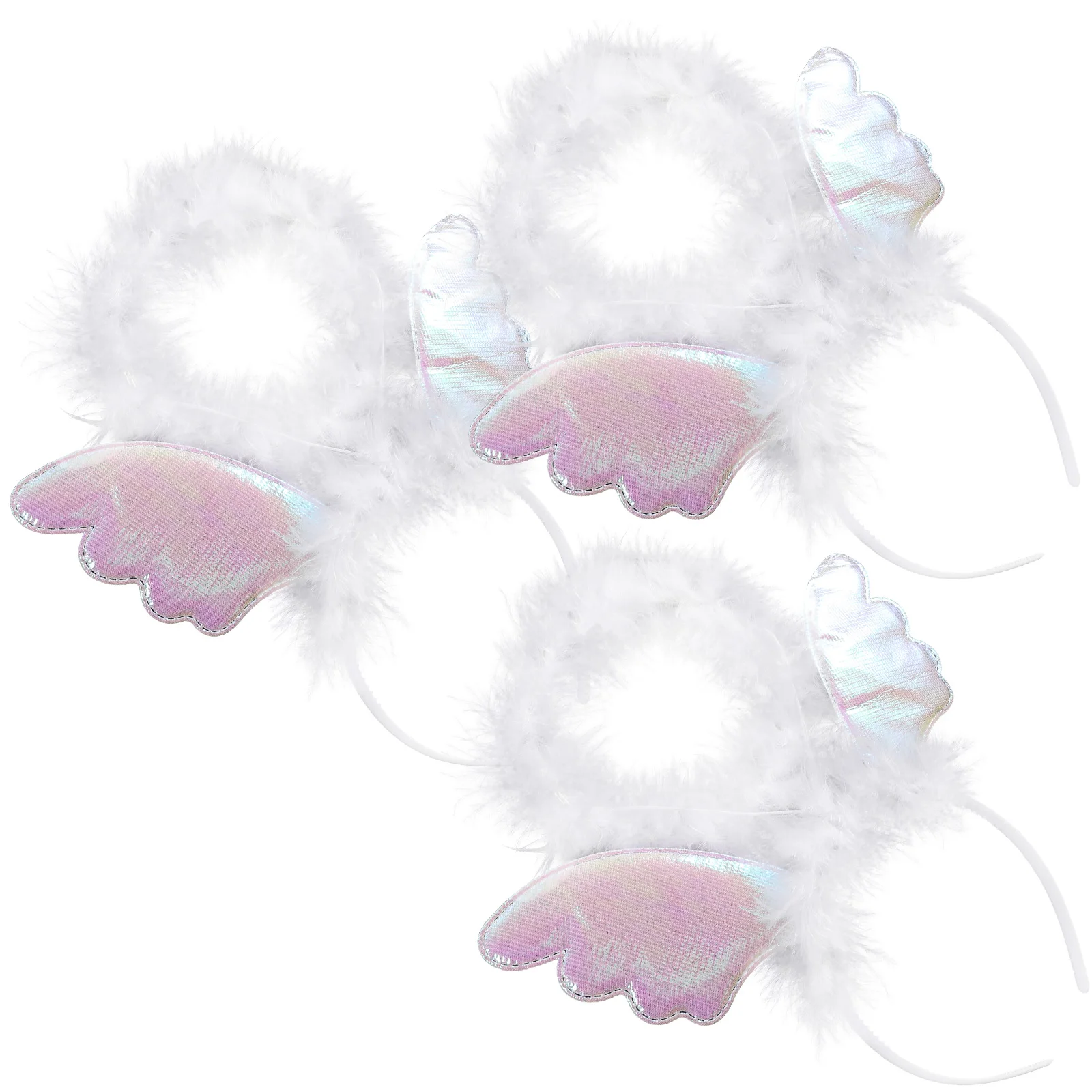 

3pcs Angel Headband White Hair Accessories Party Costume Props Wings Headdress Festival Cosplay Hairbands Adult Band Durable
