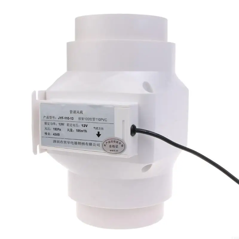 12V 5,5x2.1mm 4 polegadas Ventilamento do ventilador ducto 4 polegadas Ventilação para a tenda estufa HVAC e muito mais
