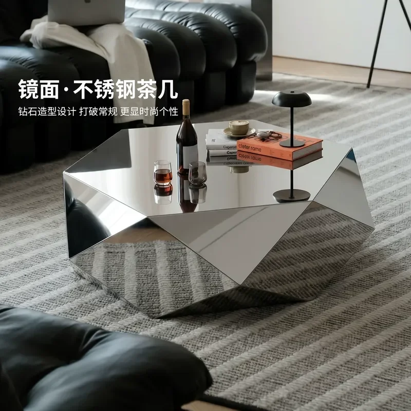 Diamond Stainless Steel Coffee Table Modern Minimalist Special Shaped Light Luxury Living Room Home Furniture