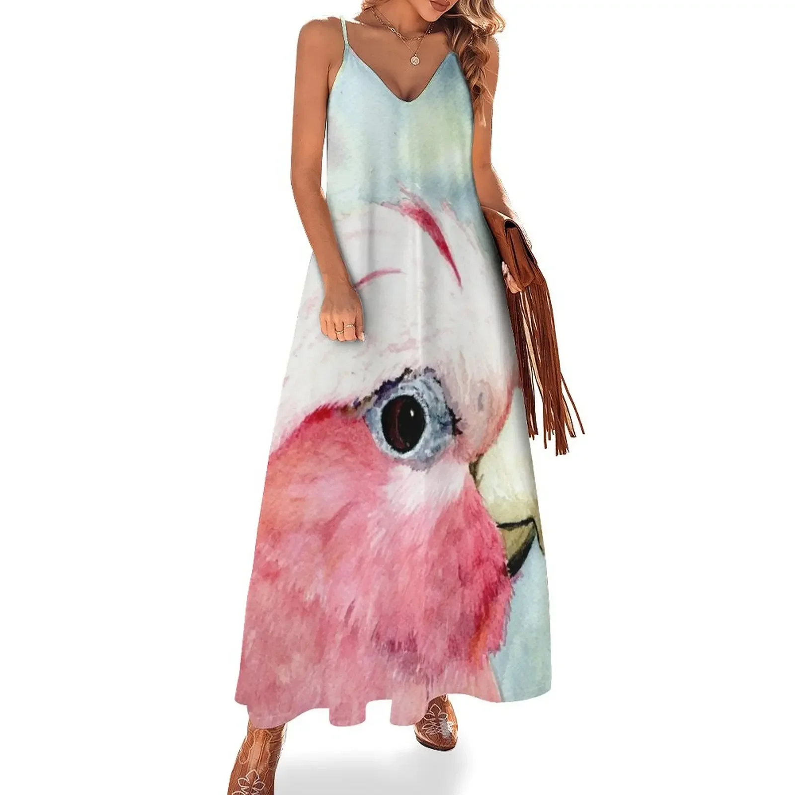 

Australian Galah Cockatoo Watercolour Painting Sleeveless Dress Dress women clothes for woman luxury dress