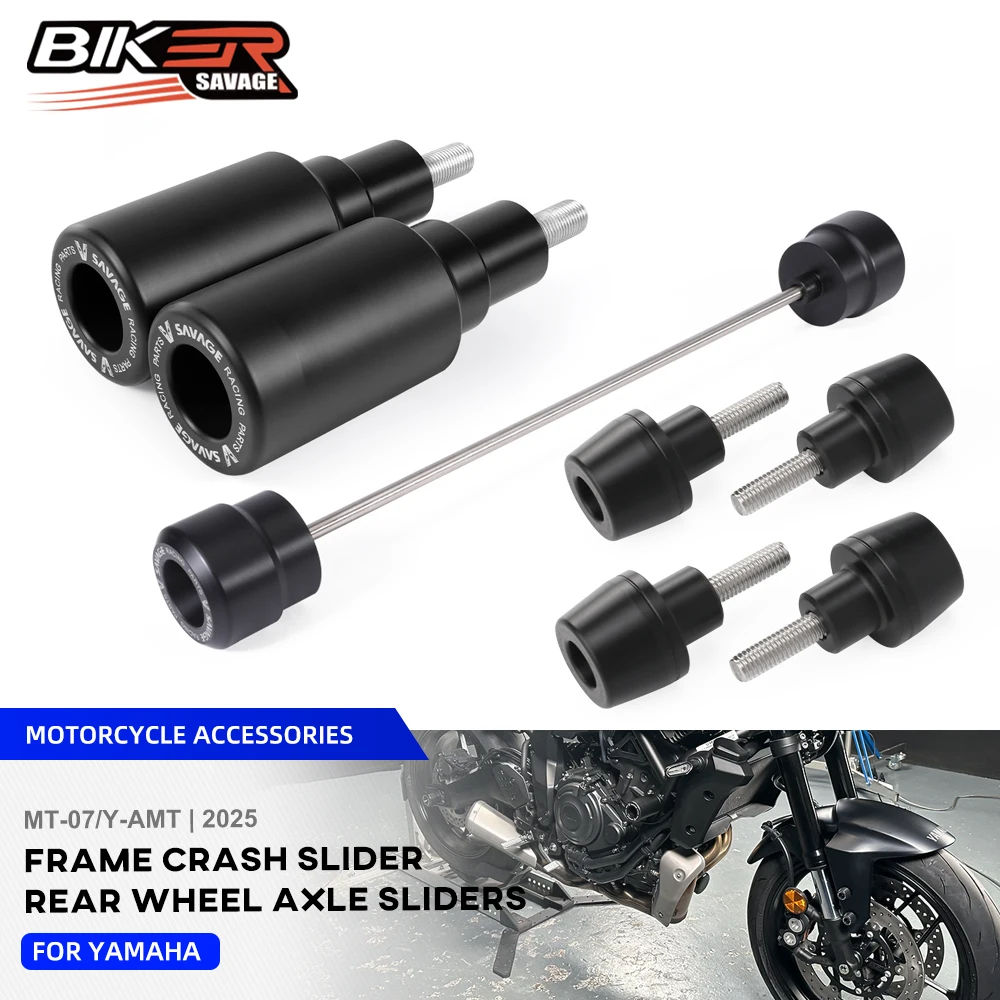 

Frame Crash Slider For Yamaha MT07 MT-07 Y-AMT 2025 Motorcycle Rear Wheel Hub Anti-Collision Front Fender Fork Crash Protector