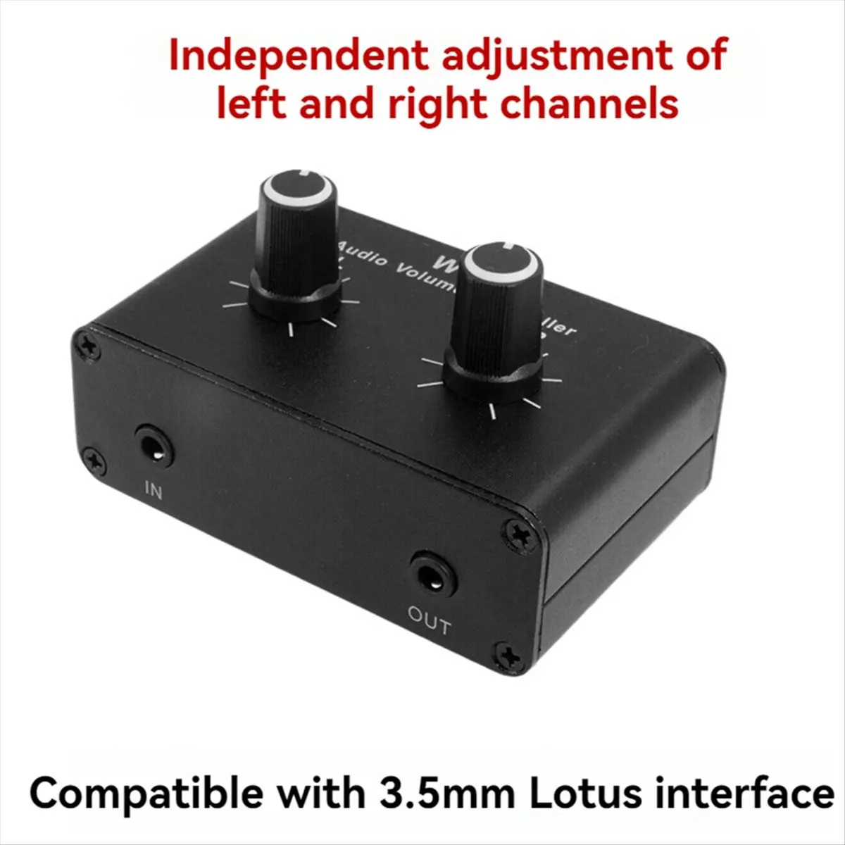 2026 New + 3.5mm Stereo Audio Switcher Splitter Bi-Directional Stereo Audio Switcher with Volume Control