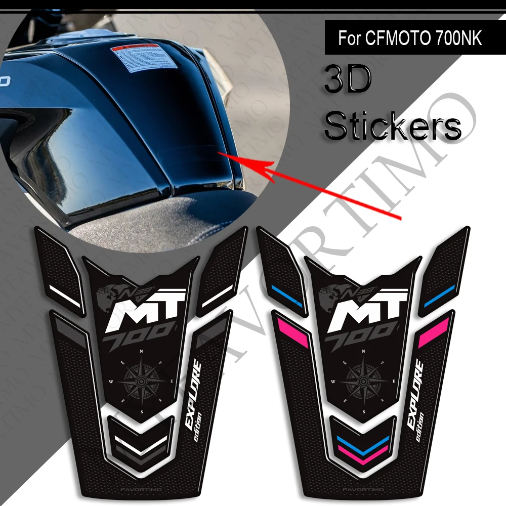 ل CFMOTO 700MT 700 MT بجولة الدراجة مغامرة دراجة نارية خزان الوسادة ثلاثية الأبعاد الايبوكسي حماية ملصق مائي ﻿ 2023-2025