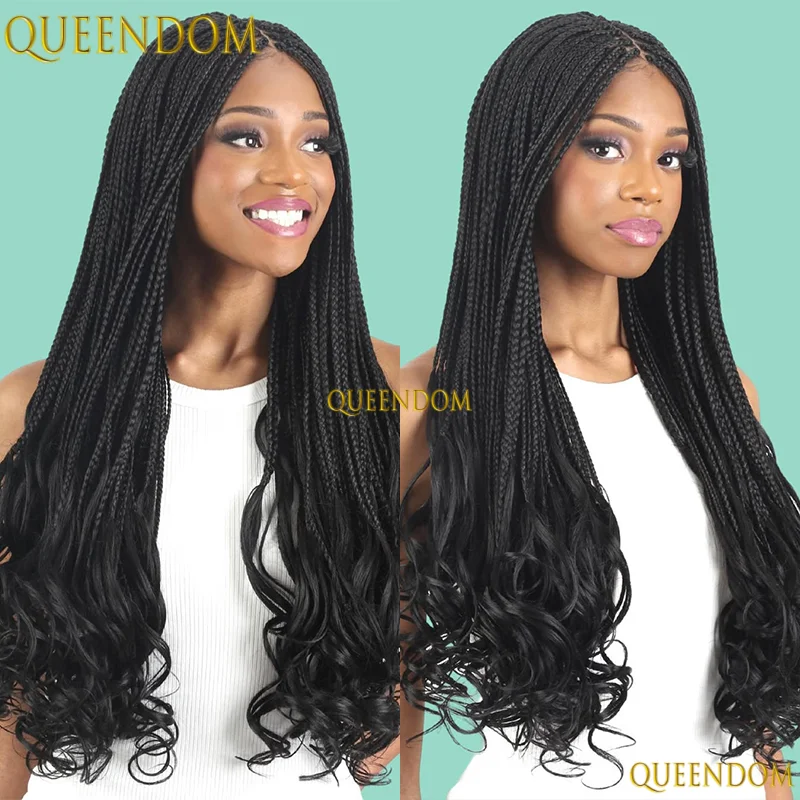 28 ''شقراء الاصطناعية كورنروز صندوق الضفائر كامل الدانتيل شعر مستعار أمامي للنساء السود HD الدانتيل الباروكة #2