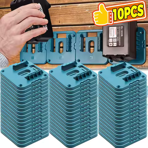 1/10x Wall-mounted Battery Bracket 18V Battery Base Fixed Bracket Battery Storage Box Holder with Screws Electrical Accessories
