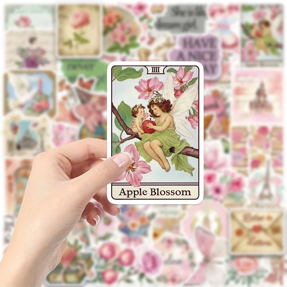 

10/30/50pcs Cute Retro Pink Collage Doodles Stickers DIY Notebook Phone Luggage Helmet Vintage Aesthetic Sticker Decoration Toys