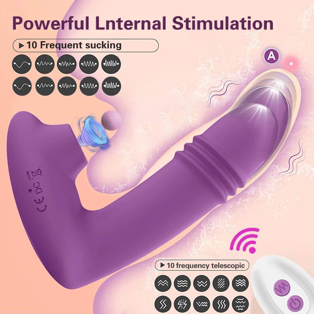 Vagina Sucking Vibrator 10 Speeds Telescopic Vibrating Sucker Oral Sex Suction Clitoris Stimulator Erotic Sex Toy for Women Mast