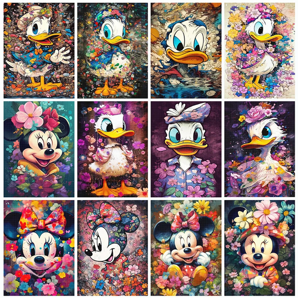 Diamond Art Disney Mickey Mouse Donald Duck DIY 5D Diamond Painting Full Drill Kit Flower Art Diamond Mosaic Rhinestone Pictures